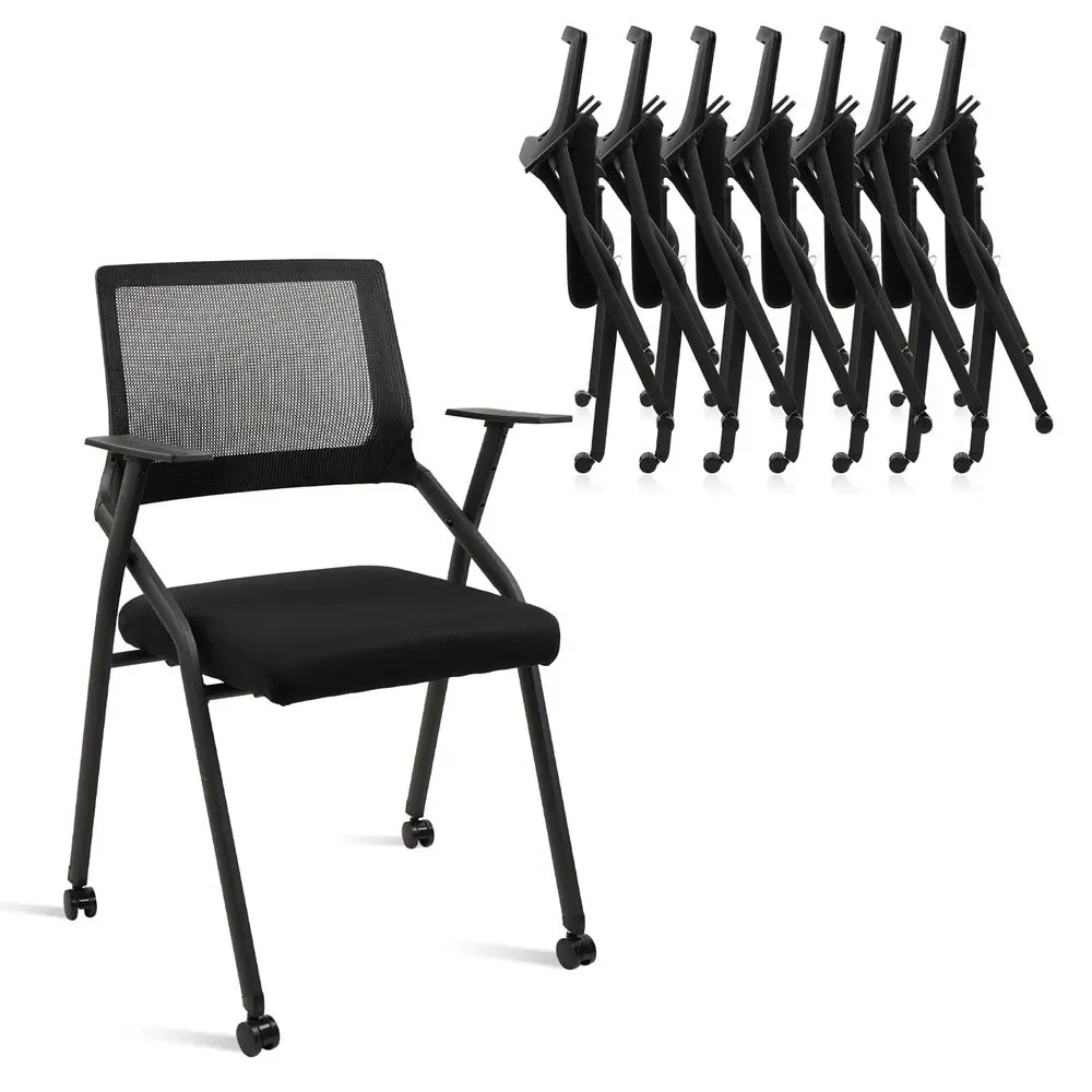 

Desk Chairs with PU Leather Seat, Flip Up Arms Ergonomic Mesh Back Office Chair with Lumbar Support, Adjustable Height Swivel R