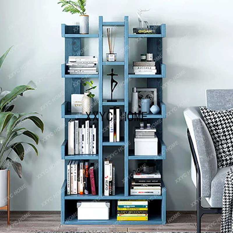 Bookshelf Floor Bookcase Desk Storage Rack Simple Living Room Office Shelf Table Student Home Shelf