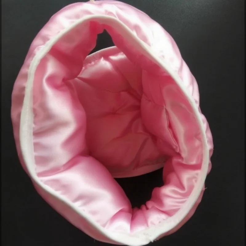 Pink Double-Layer Satin Filled Cotton Sexy Men's Briefs Underwear Silky Touch Bow Sissy Cross dressing Warm Panties