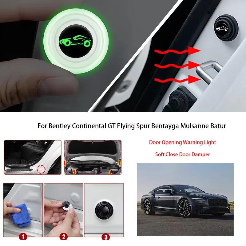 Силиконовые накладки на двери автомобиля (4 шт.) для Bentley Continental GT, Flying Spur, Bentayga, Mulsanne, Batur
