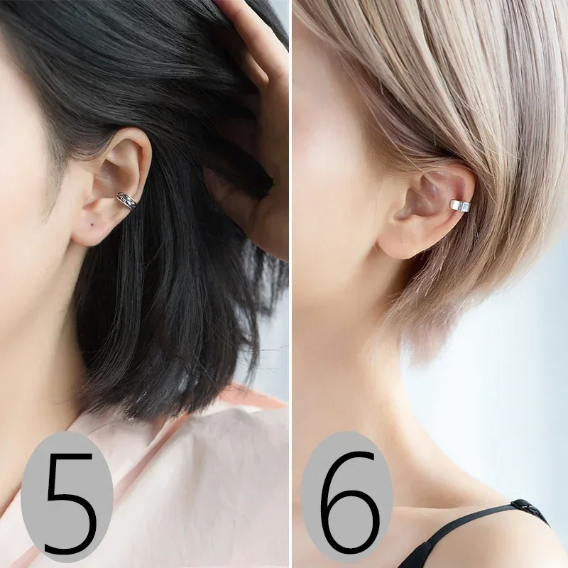 Trusta  2pcs 100% 925 Sterling Silver Clip on Earrings Ear Cuff  For Women Girl Lady Without Piercing Earring Jewelry DS534
