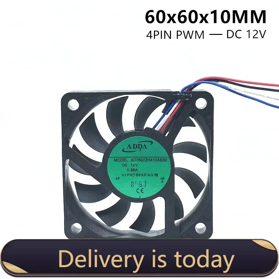 ADDA 6010 60MM 60x60x10MM Cooling Fan Hypro Bearing Ultra-thin Silence AD06012HX10AB00 Cooling fan with 4pin PWM