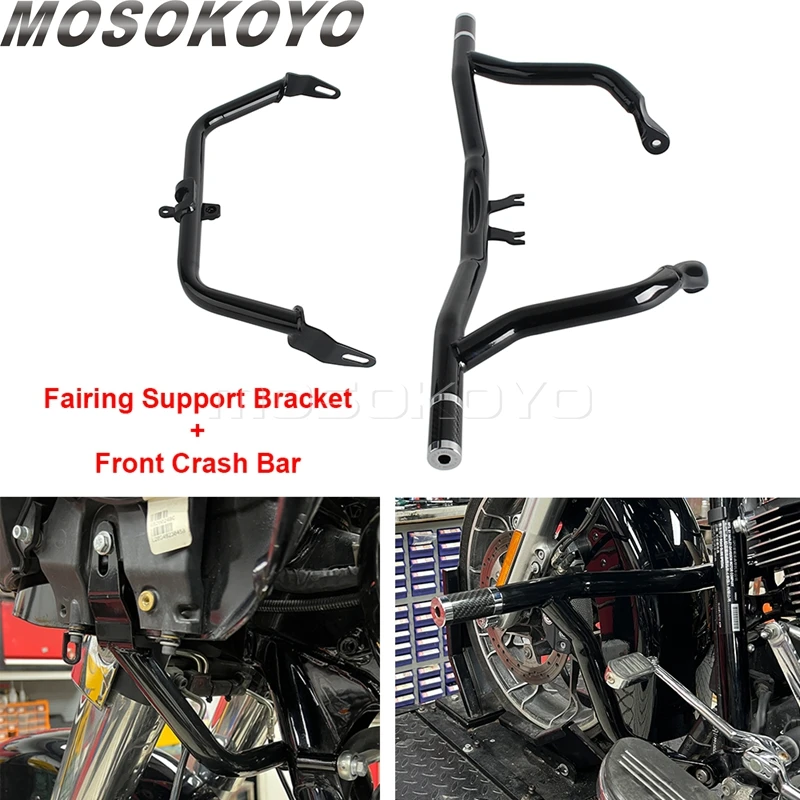 

Motorcycle Front Highway Engine Guard Crash Bar For Harley Touring Road Glide Limited Ultra CVO Special Custom ST FLTRXST FLTRXS