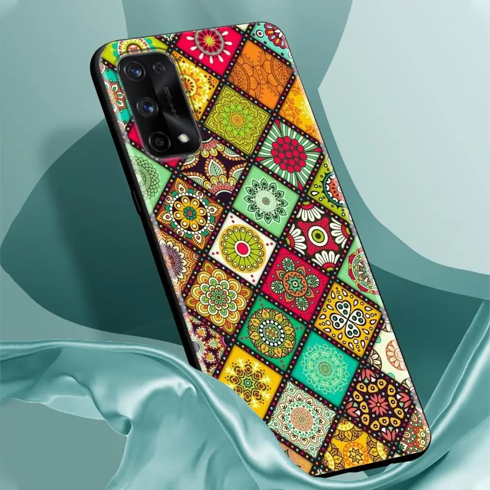 Emboss Vintage Lattice Flower Bohemian For Cover Realme GT Master Neo 2 3 GT2 Pro GT 5G Cases Realme C35 C21Y C25 C33 C11 Fundas