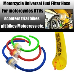 Universal Motorcycle Gas Fuel Filters and Fuel Pipe For 49cc 50cc 110cc 125cc 150cc Dirt Pit Bike Moped Scooter ATV Go Kart