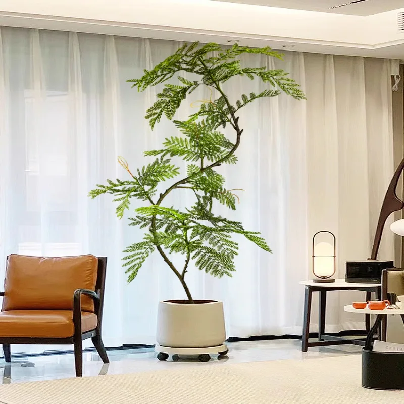 

High-quality simulated green plants, small jacaranda, advanced bionic green plants, fake green plants, fake trees, high-end ligh