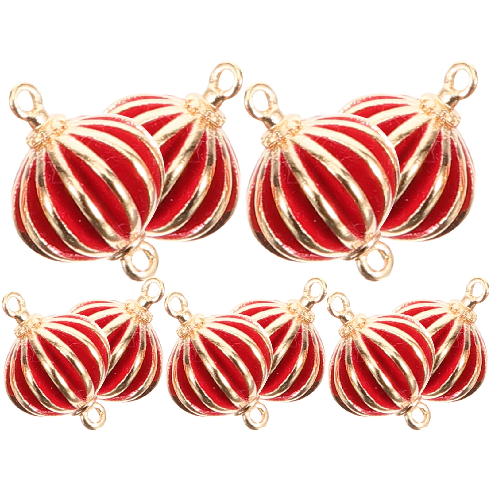 1Set Rode Lantaarn Hanger DIY Sieraden Maken Benodigdheden Chinese Stijl 8mm Ketting Armband Oorbellen Sleutelhanger Charme