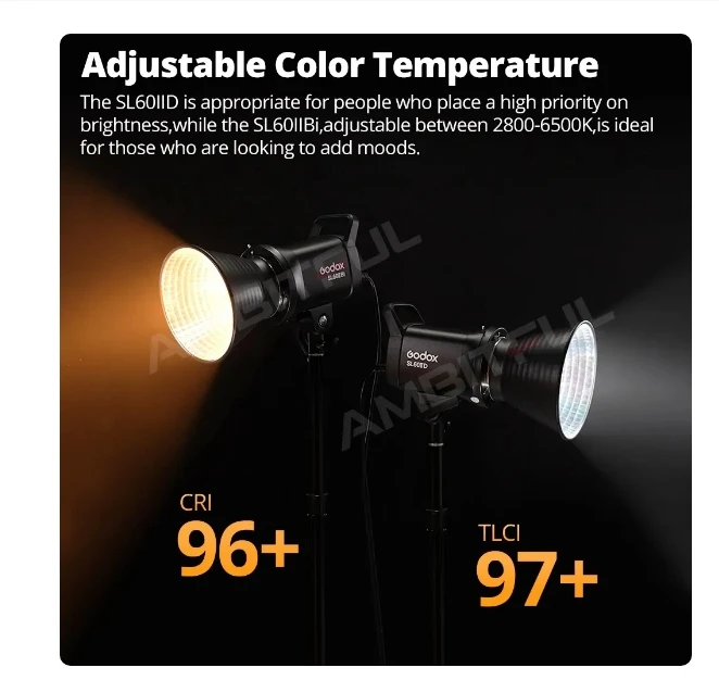 Godox-luz LED COB SL60IIBi para vídeo, 2800-6500K, 2,4G, inalámbrica/Control Bluetooth, luz continua, montaje Bowens para grabación de vídeo