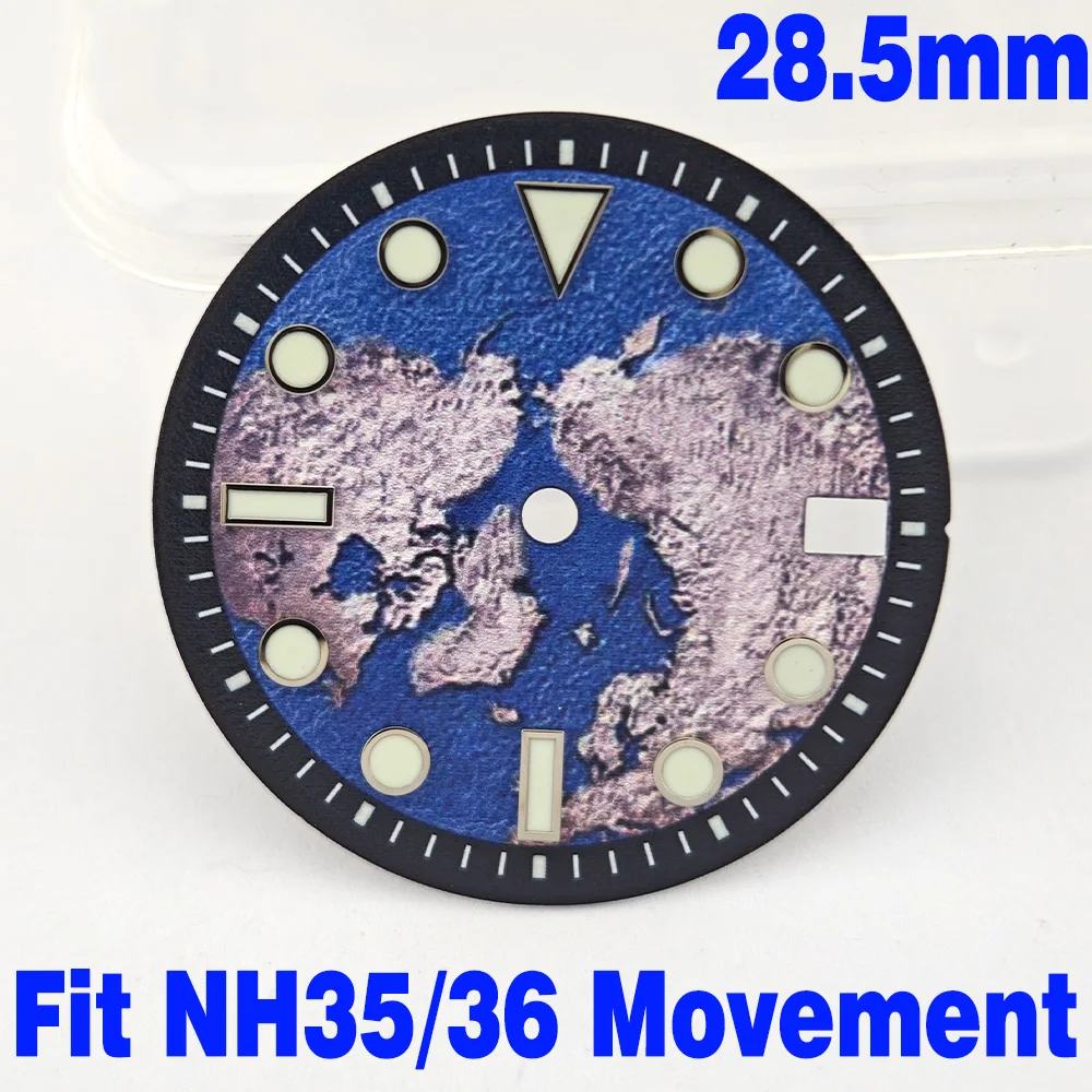 

28.5mm Watch Dial NH35 Watch Dial Custom LOGO Laser Printed Logo/Name Watch Dial DIY NH35 Case Suitable for NH35/NH36 Movement