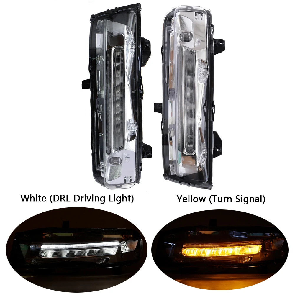 For Ford Mustang 2018 2019 2020 US Version LED Car Front Bumper Fog Light Fog Lamp DRL Daytime Running Lights Turn Signal Light