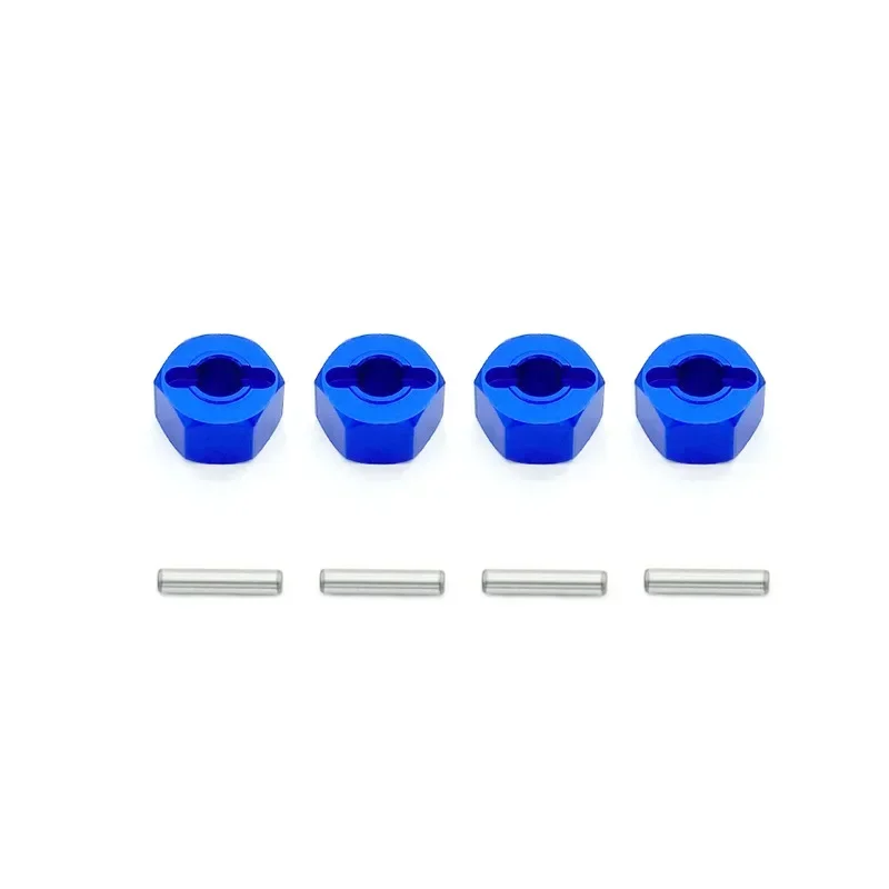 Roda de metal Hex Hub Adaptador, Atualizações Peças Acessórios, 1/16 RC Car, MJX H16 16207 16208 16209 16210, 12mm, 4Pcs