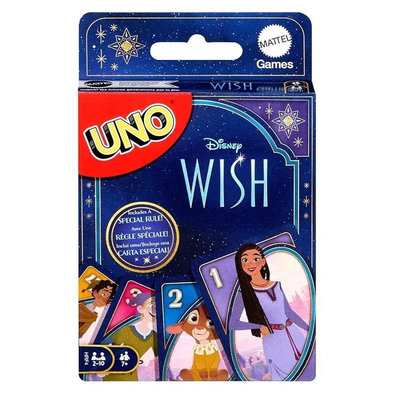 Новинка, Mattel UNO Disney 100 и открытки диснеевских пожеланий, семейные веселые детские покерные игрушки, игральные карты