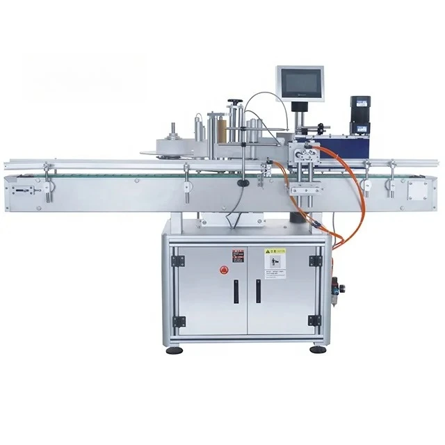 Automatic Wine Round Glass Bottle Roll Sticker Label Can Labeling Machine With Date Coder
