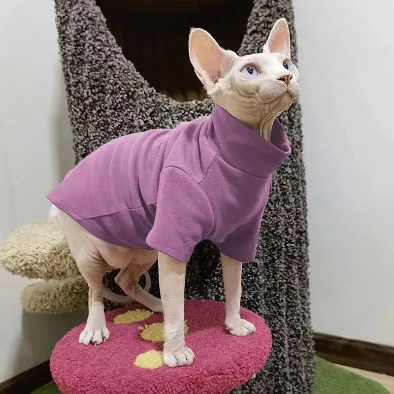 Hairless Cat Clothing Sphinx Autumn/Winter Thermal Undercoat Devon Konis Curly Clothing Sphynx Cat Clothes