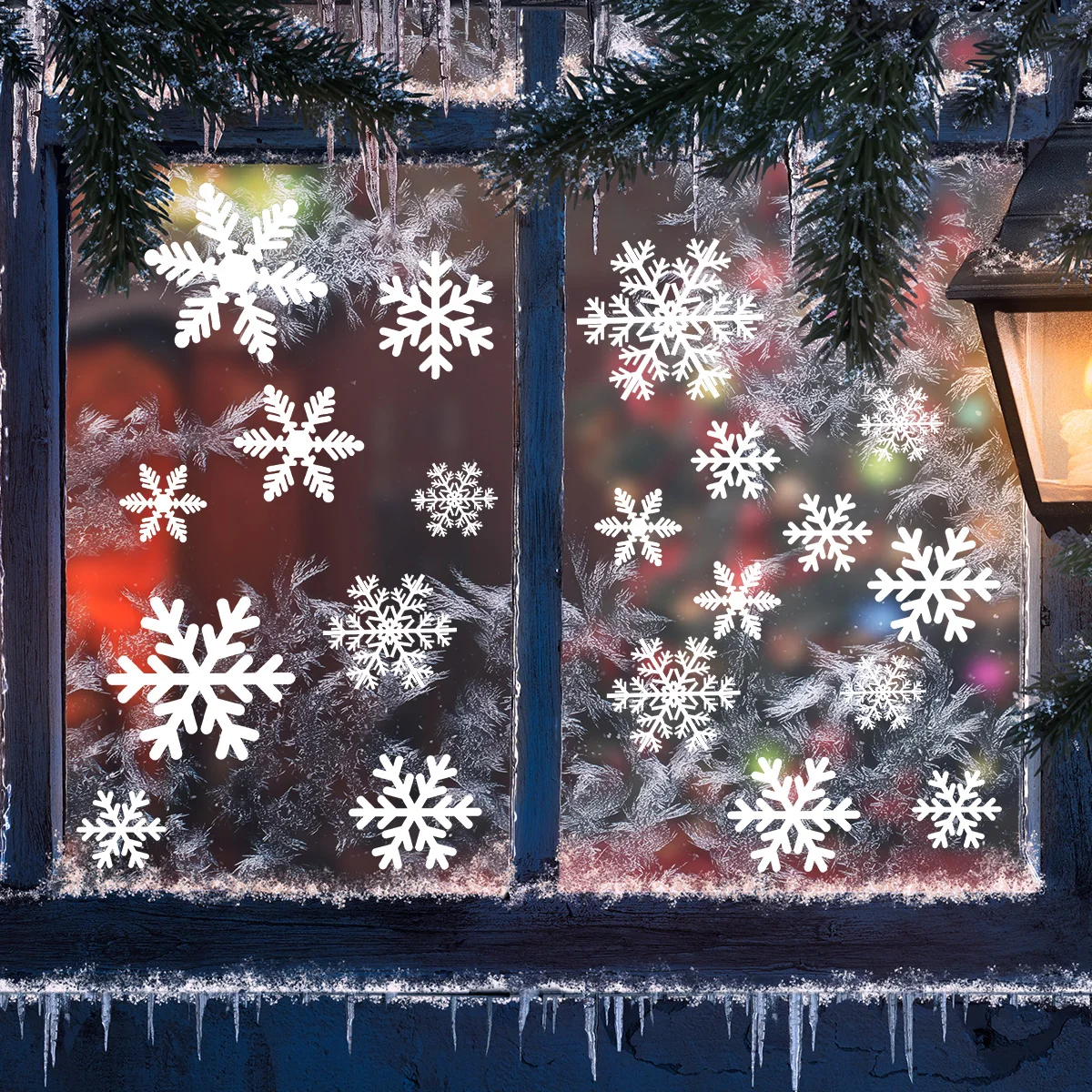 White Snowflake Electrostatic Window Clings Decals Kids Room Christmas Decoration Wall Sticker Winter Frozen New Year Home Decor