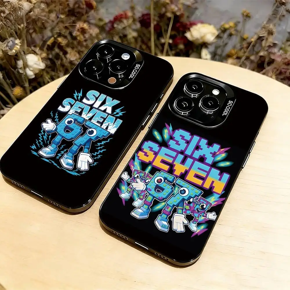 

Six Seven 67 Phone Case For iPhone 17,16,15,14,13,12,11 Plus,Pro Max,XS,Colorful Silver Phone case Funda Cover