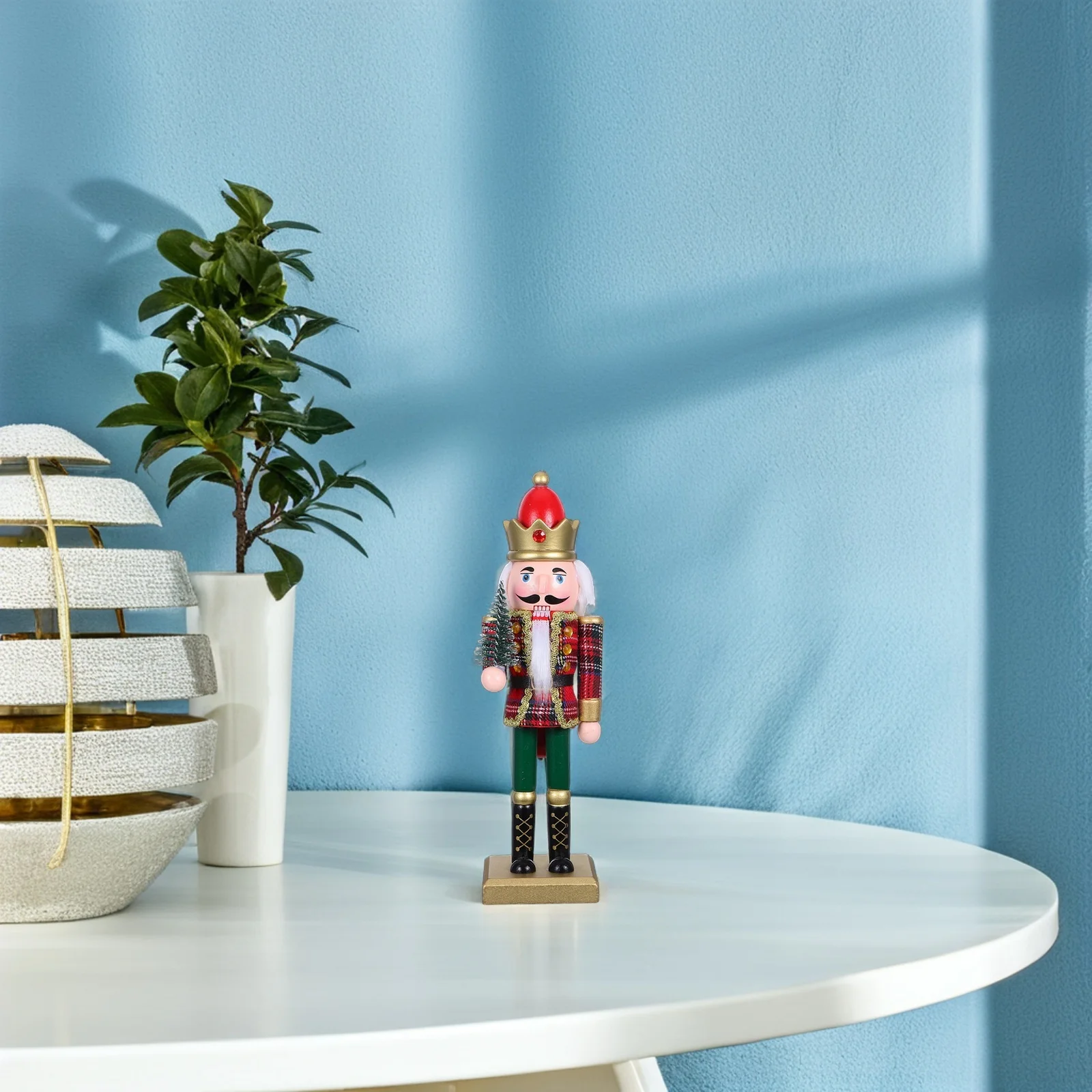 

Wooden Nutcracker Soldier Christmas Decoration Classic Traditional Holiday Tabletop Shelf Decor Wood Craft Nutcracker Soldier