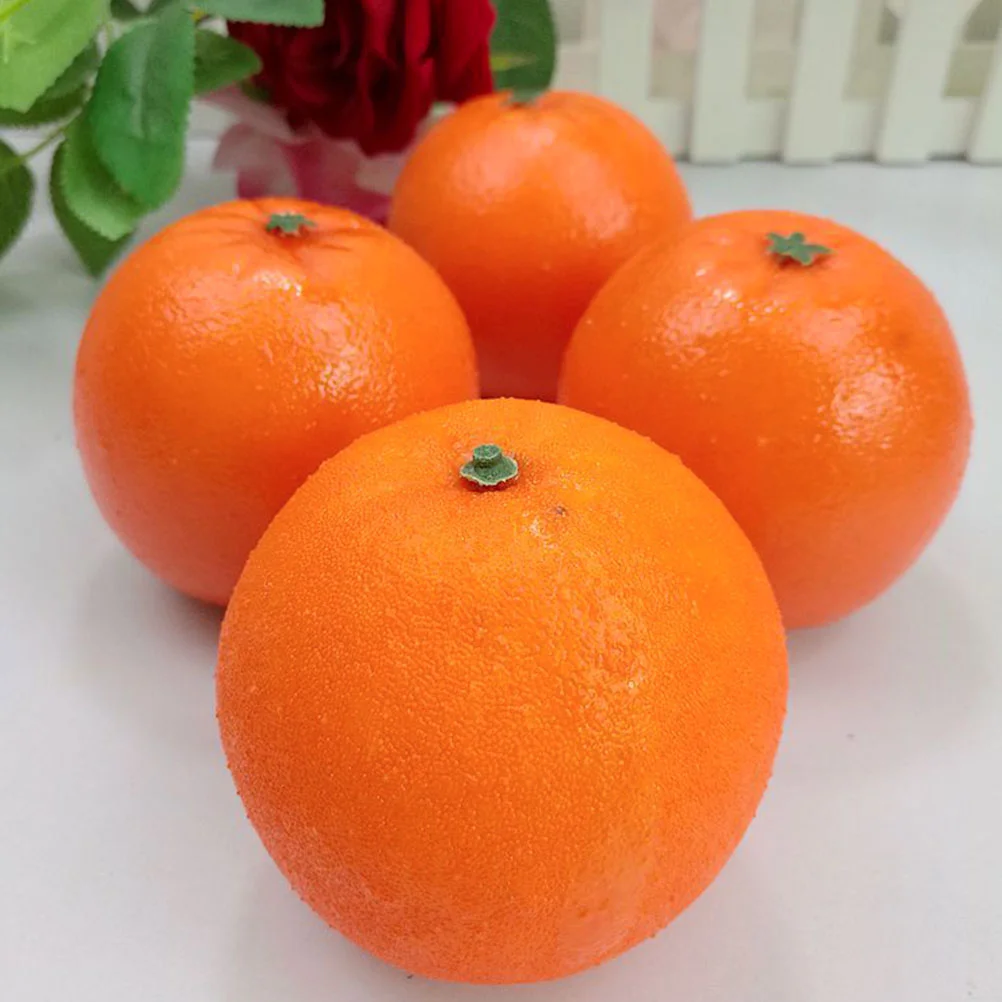 5 Pcs Fruit Orange Model Fake Ornaments Lifelike Decorations Realistic Home Models Simulated Toddler