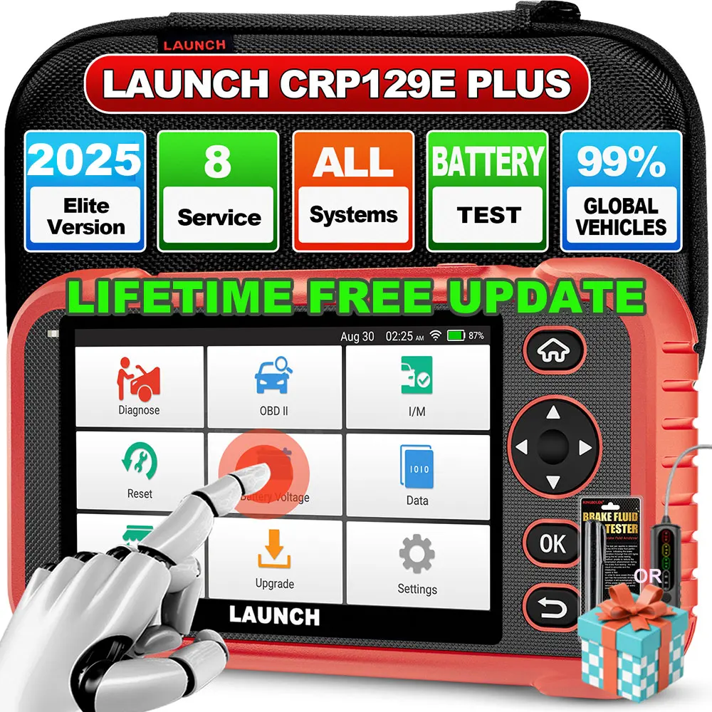 LAUNCH X431 CRP129E PLUS systèmes complets de voiture EOBD OBD2 Scanner outil de Diagnostic 8 Services de réinitialisation mise à jour automatique du Test de batterie de balayage VIN