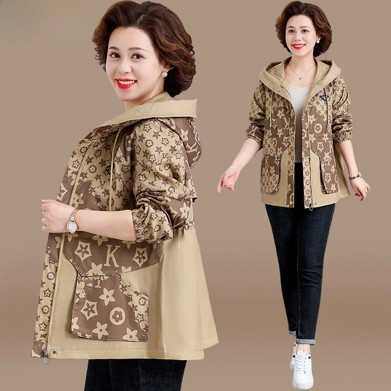 

Стильная осенняя верхняя одежда средней длины для женщин среднего возраста: модная ветровка в корейском стиле, свободный кардиган-жакет