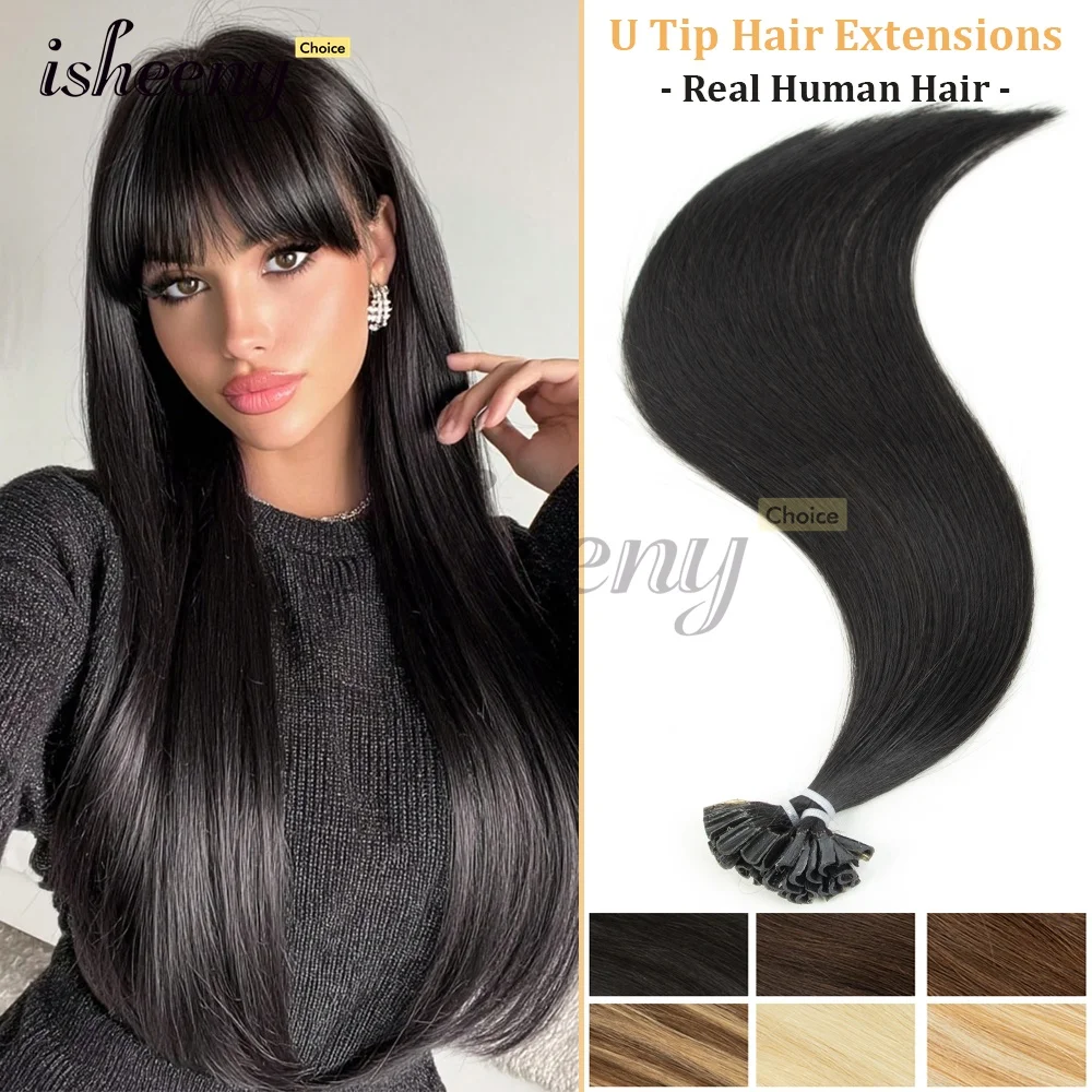 30G/PACK Nail U Tip Keratin Capsules Human Hair Extensions 12-20 inches 50pcs Straight Machine Remy Hair Salon Quality for Women