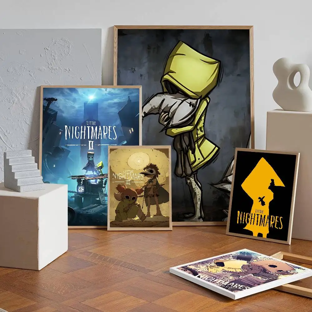 Game L-Little Nightmares Anime Posters Sticky Waterproof Paper Sticker Coffee House Bar Kawaii Room Decor