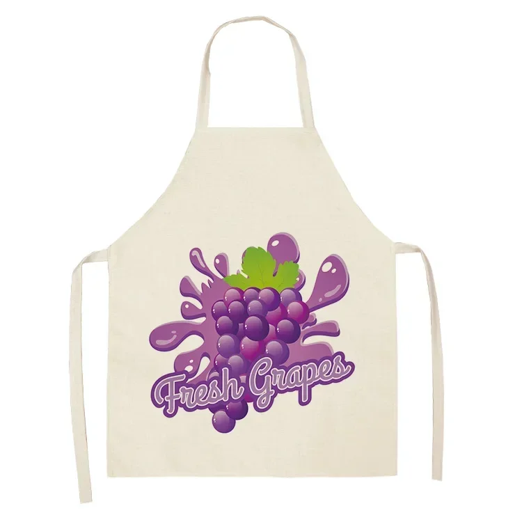 Summer Colourful Fruit Print Sleeveless Kitchen Apron Home Life Kitchen Restaurant Anti-dirty Apron Baking Cooking Accessories