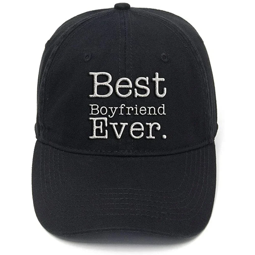 

Lyprerazy Boyfriend Gifts Best Boyfriend Ever Washed Cotton Adjustable Men Women Unisex Hip Hop Cool Flock Printing Baseball Cap