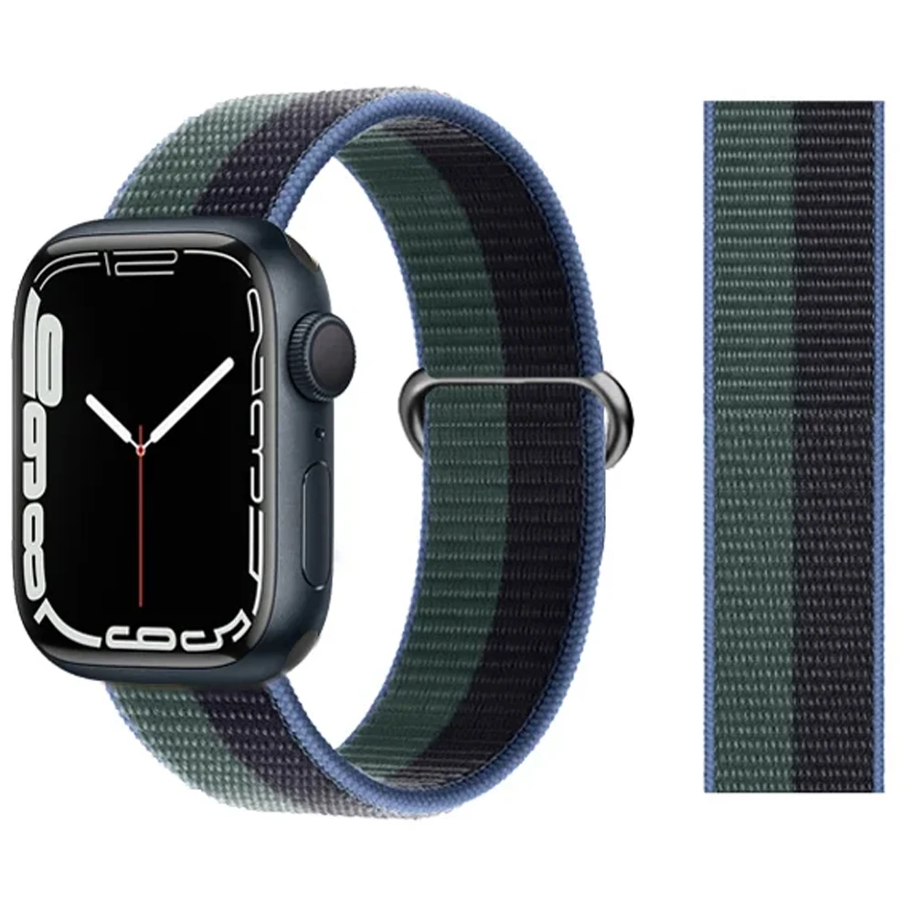 Nylon Loop For Apple Watch Band 44mm 45mm 42mm 41mm 49mm 40mm 44 mm Bracelet Correa iwatch series 8 9 7 6 SE 5 4 Ultra 2 Strap