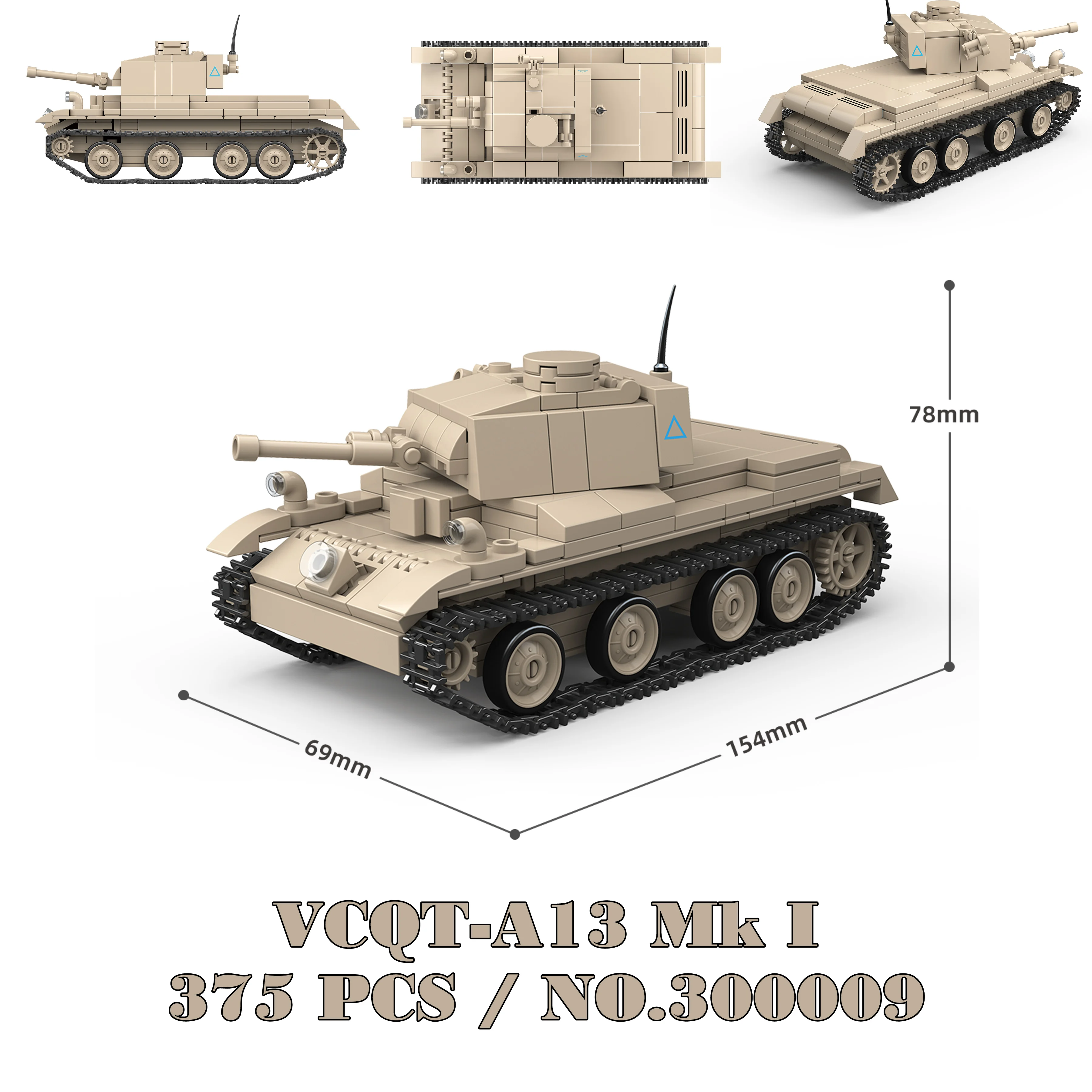 Militärpanzer Stuart SdKfz251 Panzer VI Sherman US Army Quan Guan WW2 Soldatenfigur Modellbausatz Bausteine Kinder Spielzeug – Detail 20