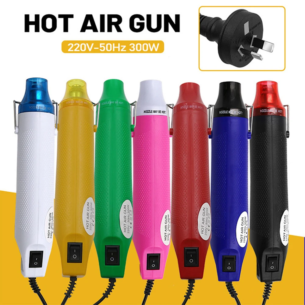 300W Mini Handheld Heat Gun Electric Heat Gun 1m Long Cable AU Plug 220V Tiny Hot Air Gun Kit for DIY Shrink Tubing Rubber Stamp