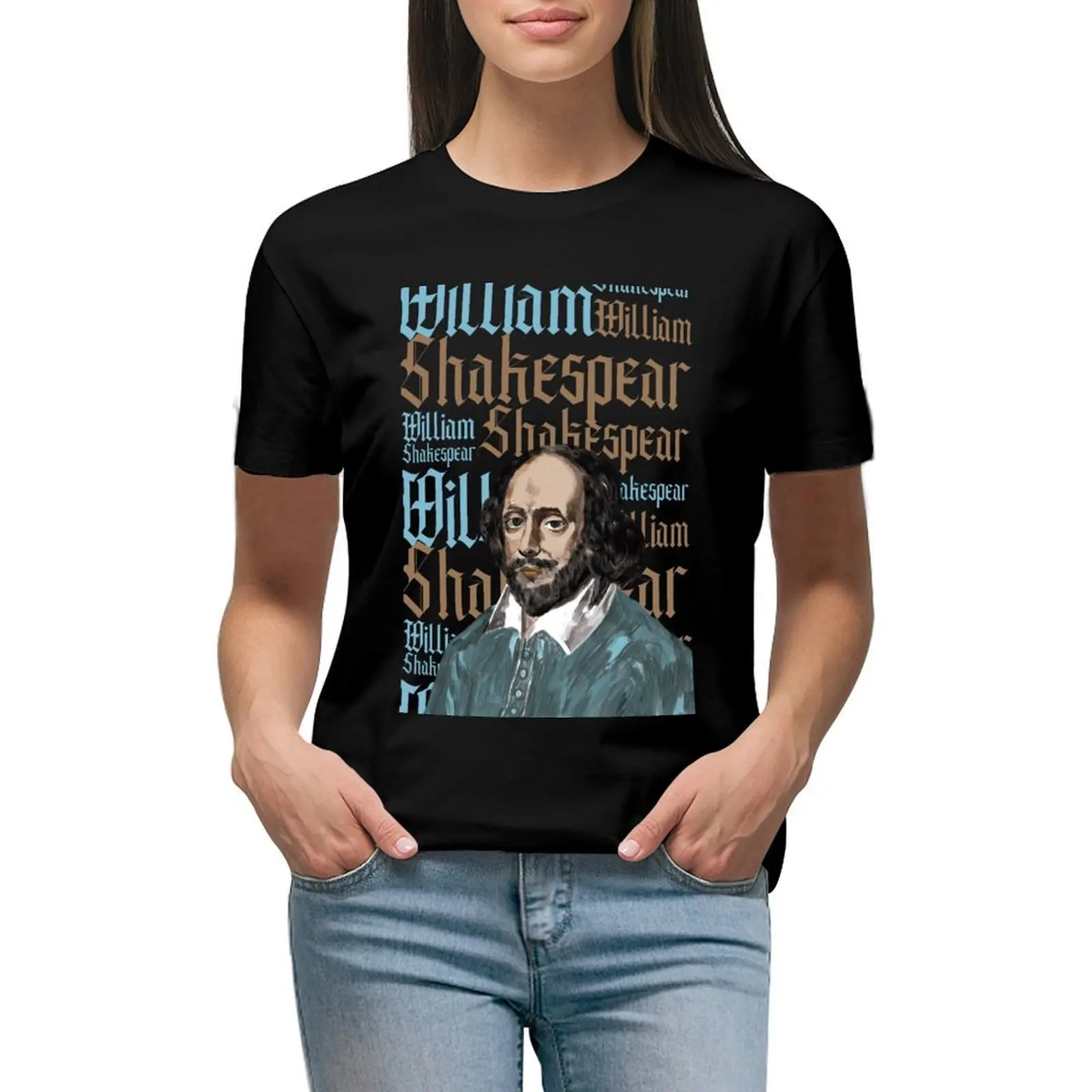 William Shakespeare. The Poet and The Actor T-shirt lady clothes kawaii clothes t-shirt dress for Women sexy