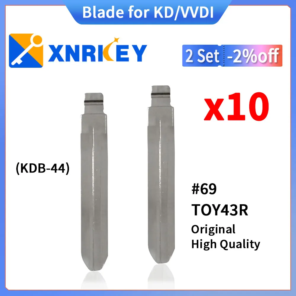 

XNRKEY 10 Pcs 69 # TOY43R Original High Quality Blade for KD/VVDI Remote Key Replacement Metal Blank Uncut Blade