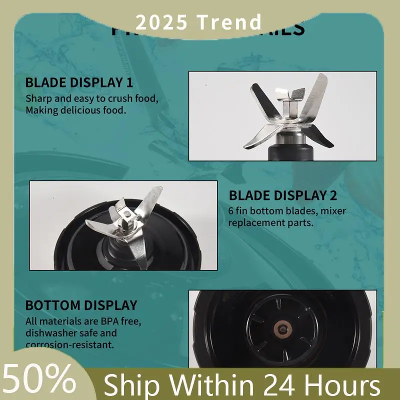 A75X أفضل 6 زعانف لقطع غيار خلاط النينجا، لـ Nutri Ninja Auto IQ BL450-70، BL451-70، BL454-70، BL455-70