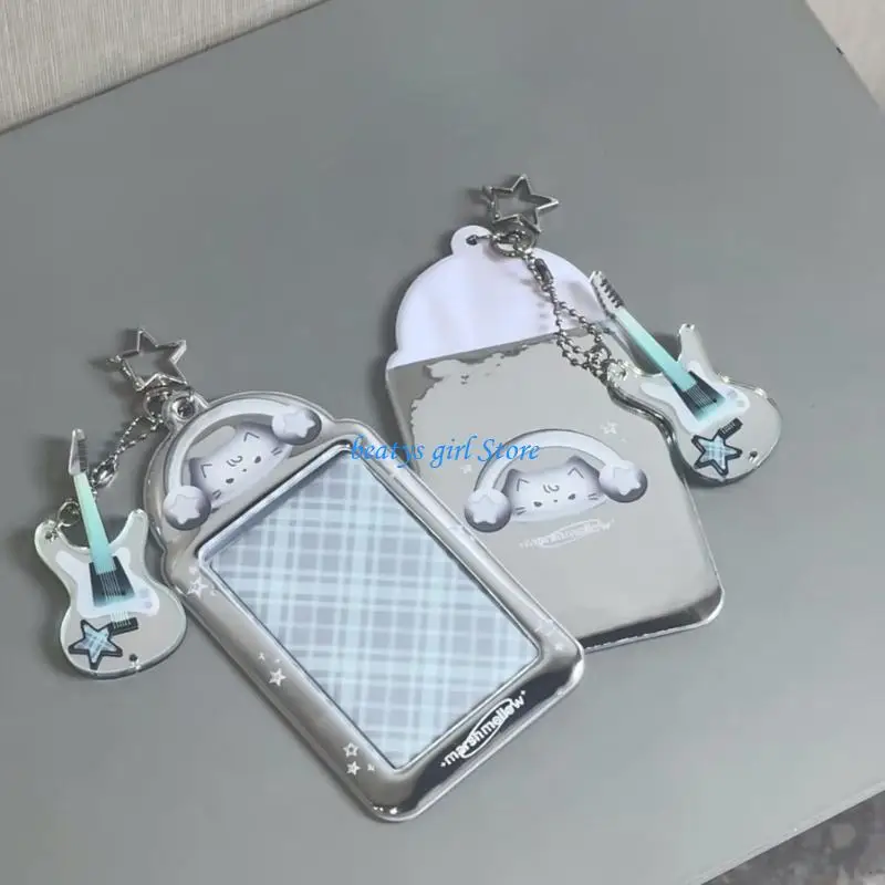 C7AB 3Inch Photo Card Sleeve with Chain Water Resistant Photocard Covers Photo Card Case Photo Card Protectors