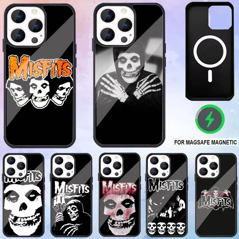 

S-skull Cool M-Misfits Phone Case For iPhone17,16,15,14,13,12,11 Plus,Pro Max Magnetic For Magsafe Wireless Charging