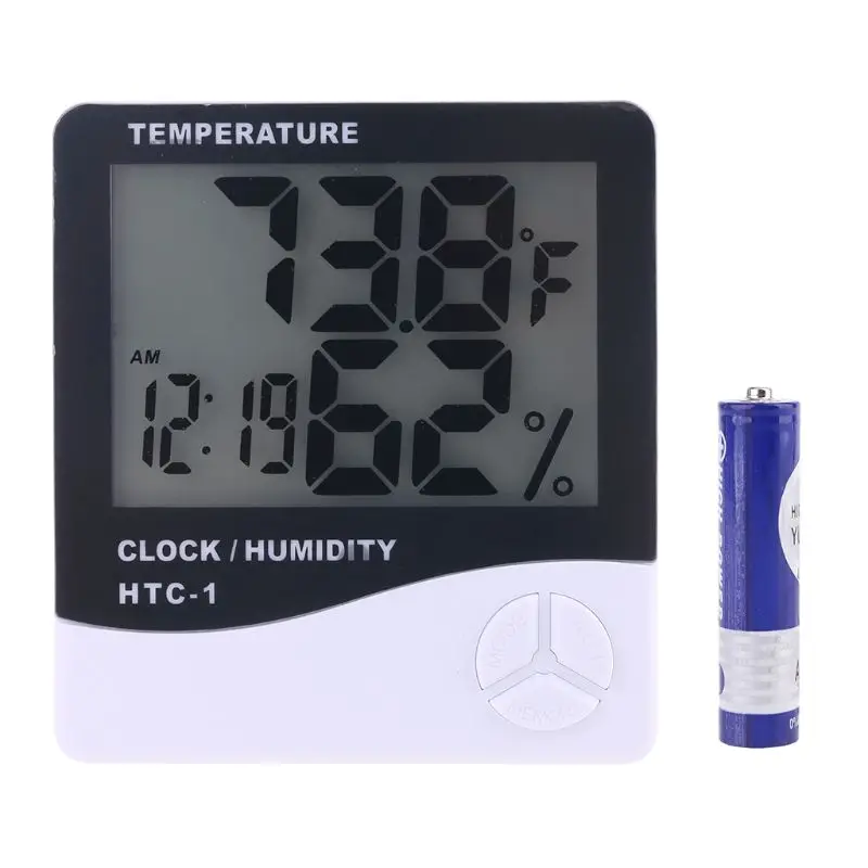 Mini Digital LCD Temperature Humidity Meter Clock Indoor Hygrometer Thermometer
