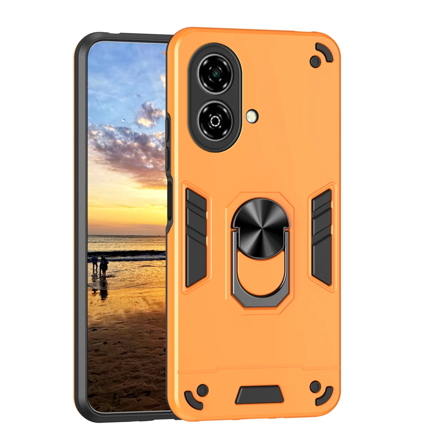 Heavy Duty Shockproof Magnetic Phone Case For ZTE Blade A35E V80 Design Axon 70 Compatible Car Wireless Charger Kickstand Cover