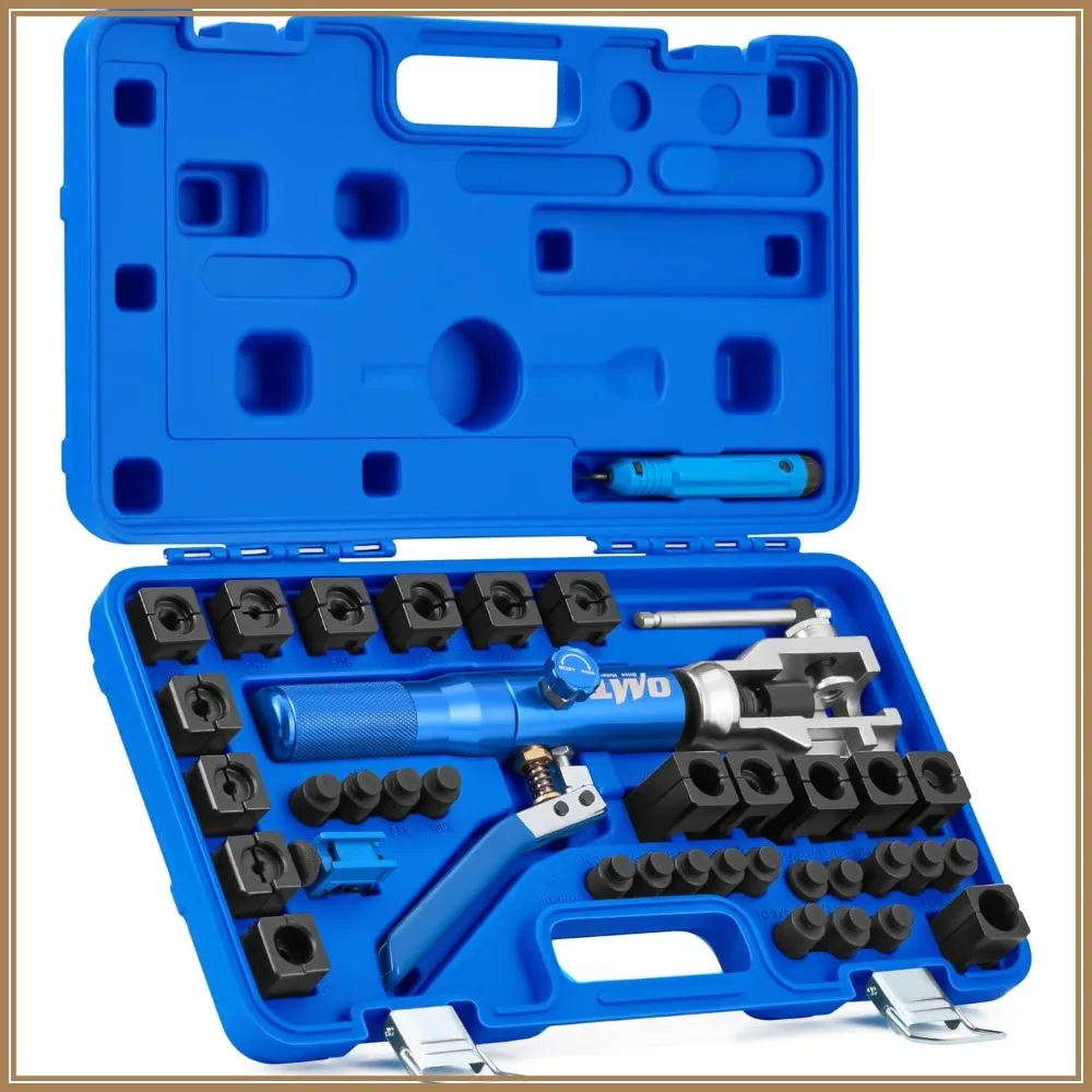 

Universal Hydraulic Brake Flaring Tool Kit with Tubing Cutter, 45° Single & Double Flare Tools and Deburring Tool