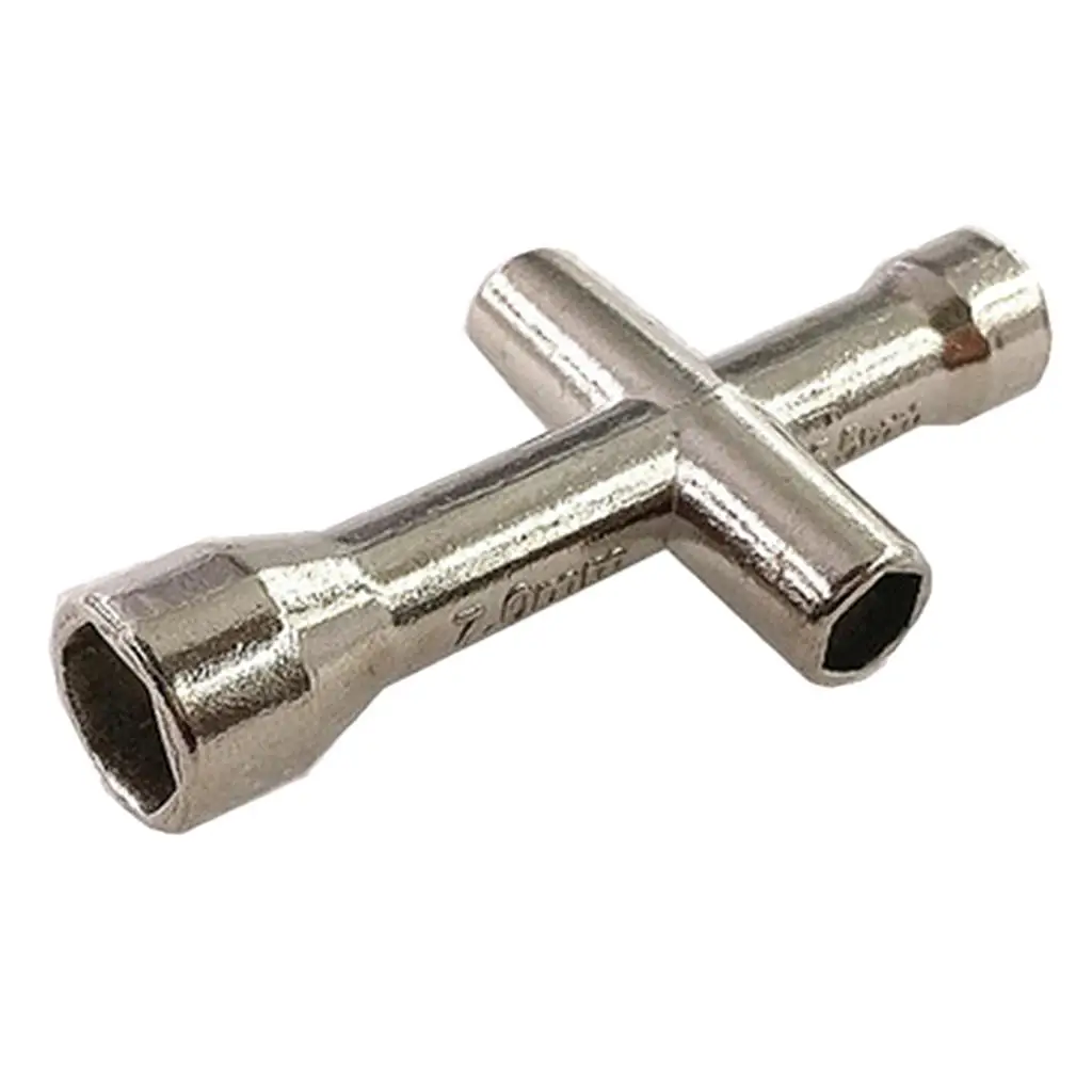 

Compact 4 Way Cross Wrench Socket Spanner Metal Multi Size Tool for Vehicle and RC Car Service