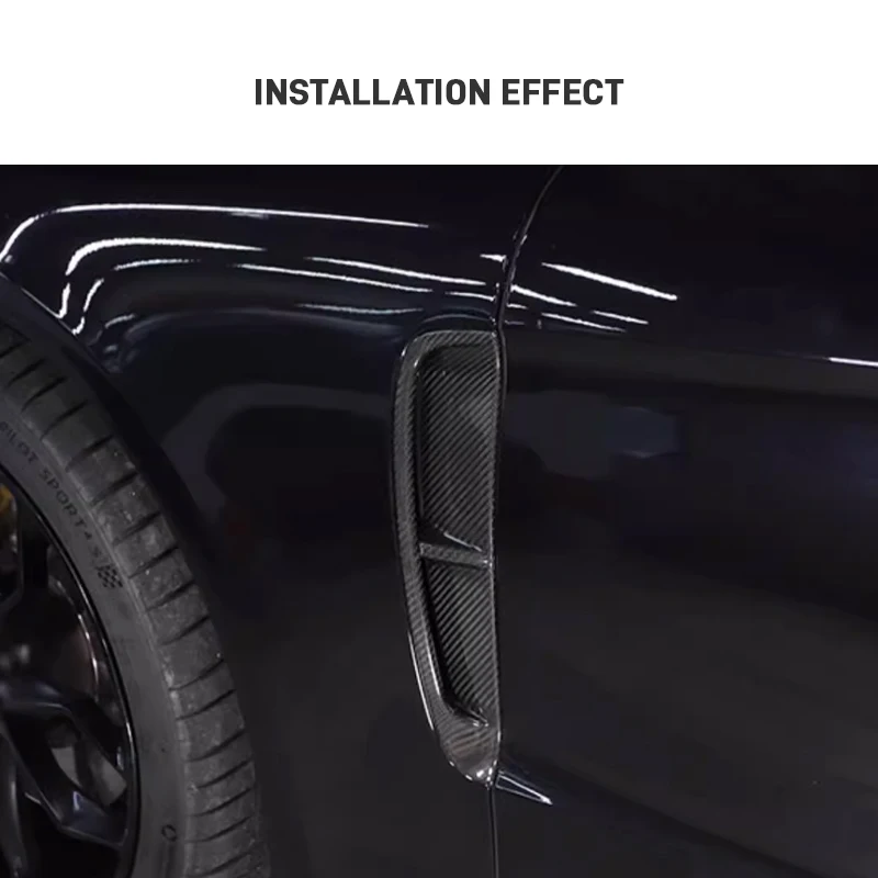 لبورشه باناميرا 971 2017-2023 ريال ألياف الكربون الجافة سيارة الجانب تنفيس الحاجز غطاء الكسوة Canard الفاصل المفسد الخارجي #6