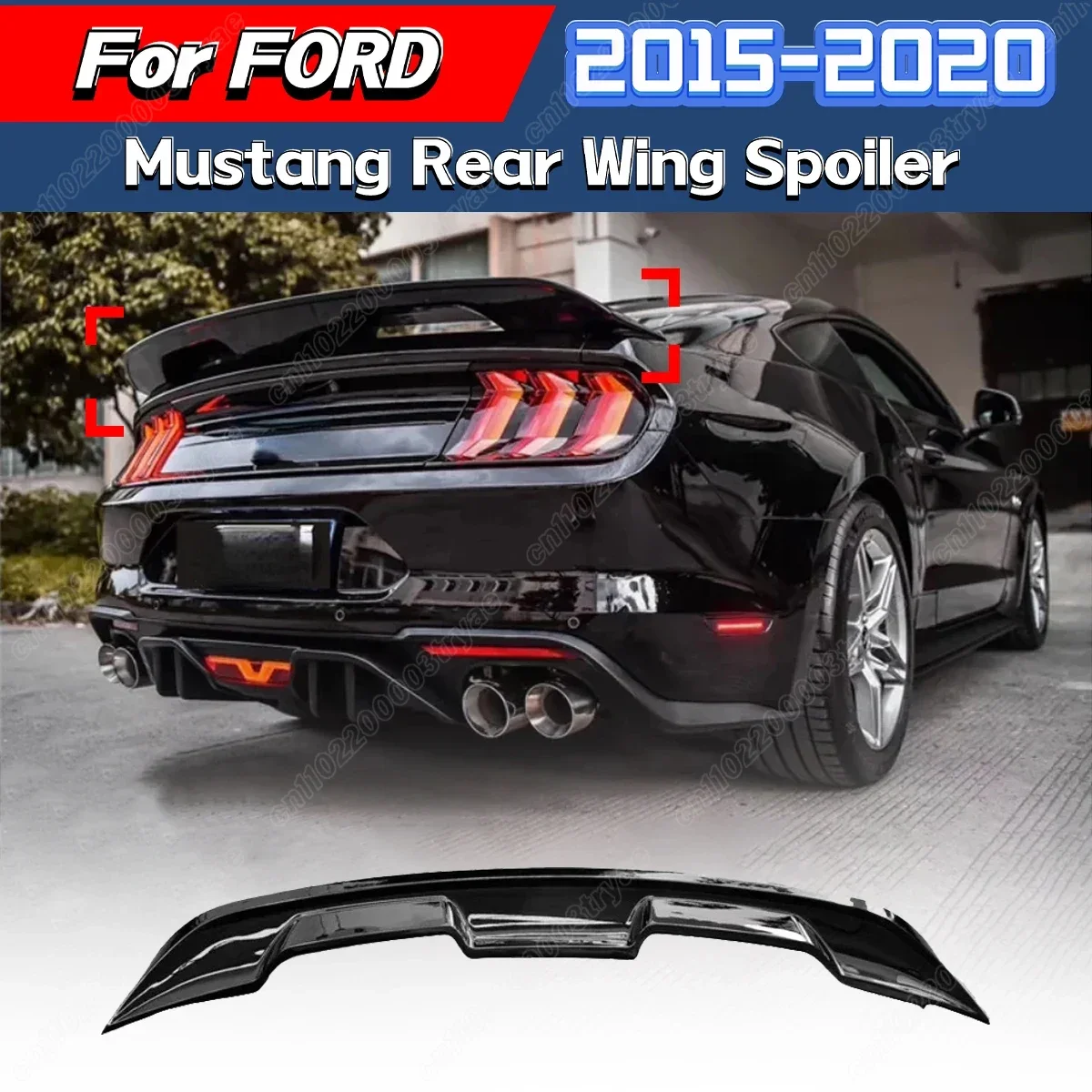 

For Ford Mustang 2015 2016 2017 2018 2019 2020 Car Rear Trunk Lid GT500 Style Rear Wing Lip Spoiler Body Kits Exterior Parts
