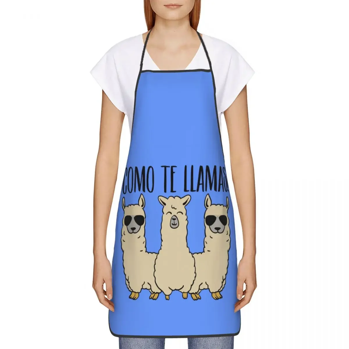 Funny Llama Funny Aprons Women Men Alpaca Como Te Llamas Adult Unisex Kitchen Chef Bib Tablier Cuisine Cooking Baking Painting