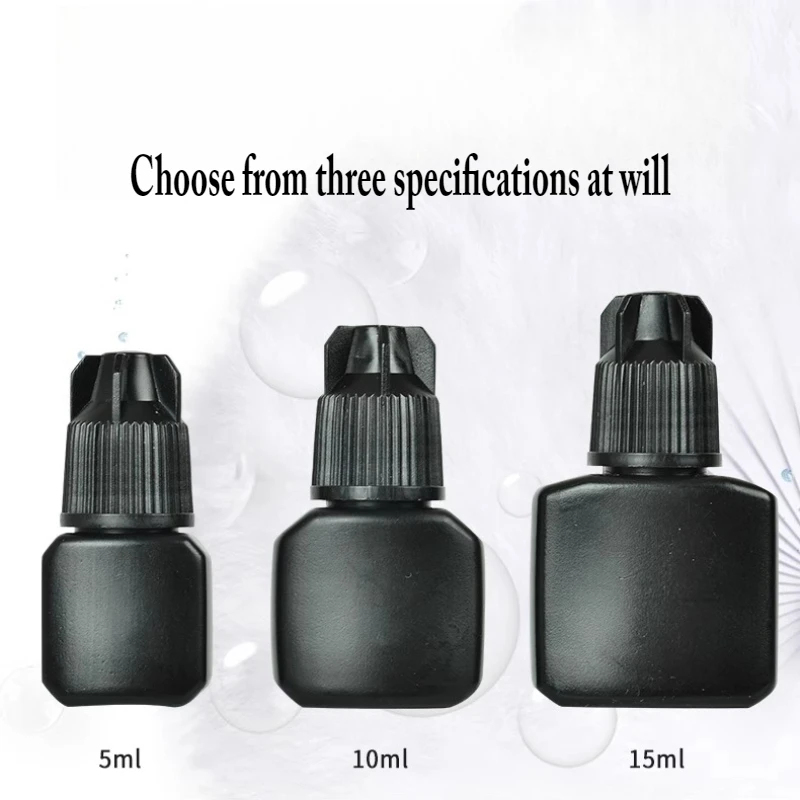 Bottiglia vuota professionale per colla per ciglia, contenitore adesivo per estensione ciglia con tappo a 5 lati, bottiglia quadrata ricaricabile da viaggio