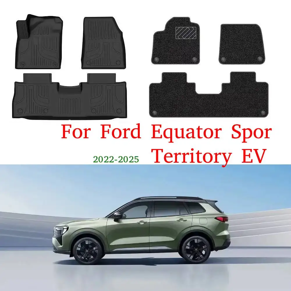 

TPE Car Floor Mats and Cargo Liners for Ford Equator Spor / Territory EV 2022-2025 All Weather Foot mat blanket double layer LHD