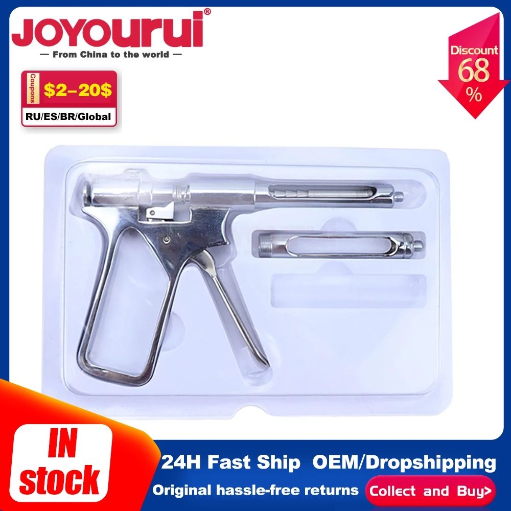 1Pcs Dental Syringe Gun Stainless Steel Quantitative Press Type Injector Dental Surgical Instruments Oral Care 1.8ml