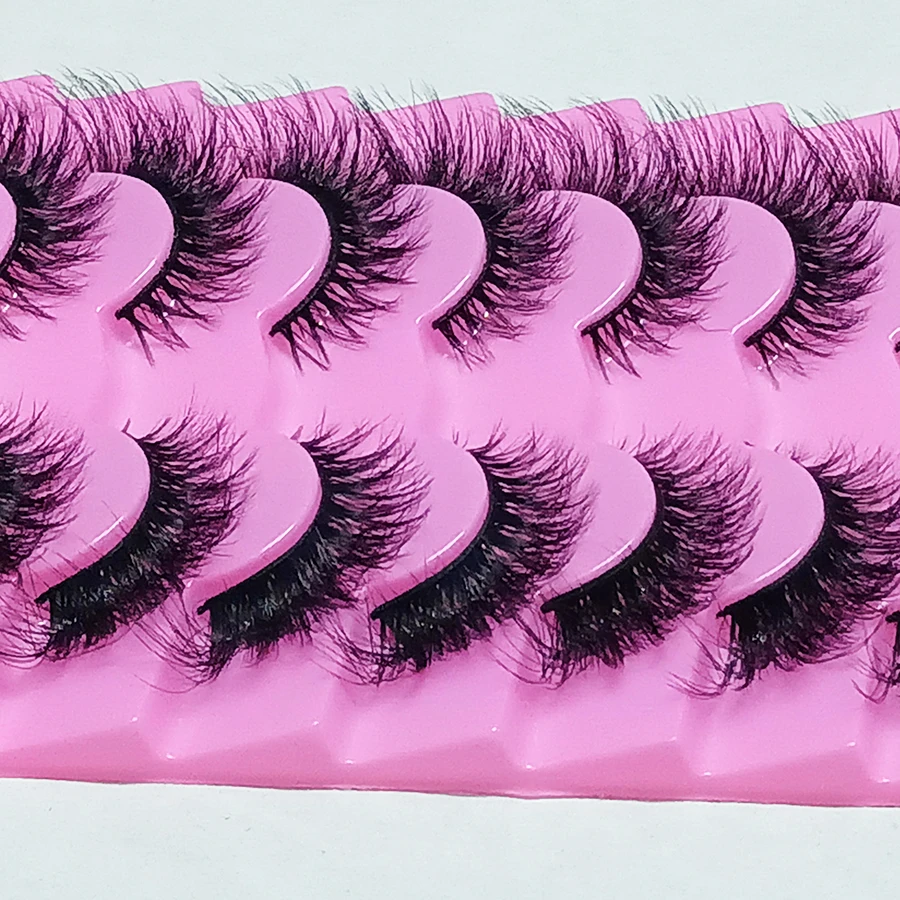 8D ふわふわマンゴーアイつけまつげ 7 組、使いやすく、完全に延長され、自然に目を引く外観に適しています。