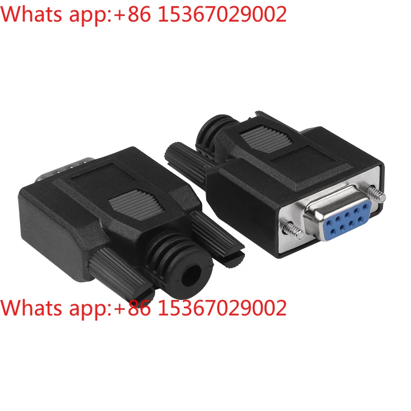 10pcs Plastic glued, white, black DB9 male and female headband shell, soldered, serial port 232 9 pins 9 holes