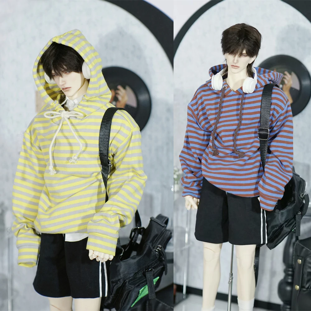 

D09-P757 детская игрушка ручной работы 1/4 MSD MDD 1/3 SD10 дядя PO68 70 SSDF ID75 BJD/SD кукольная одежда полосатая толстовка с капюшоном 1 шт.