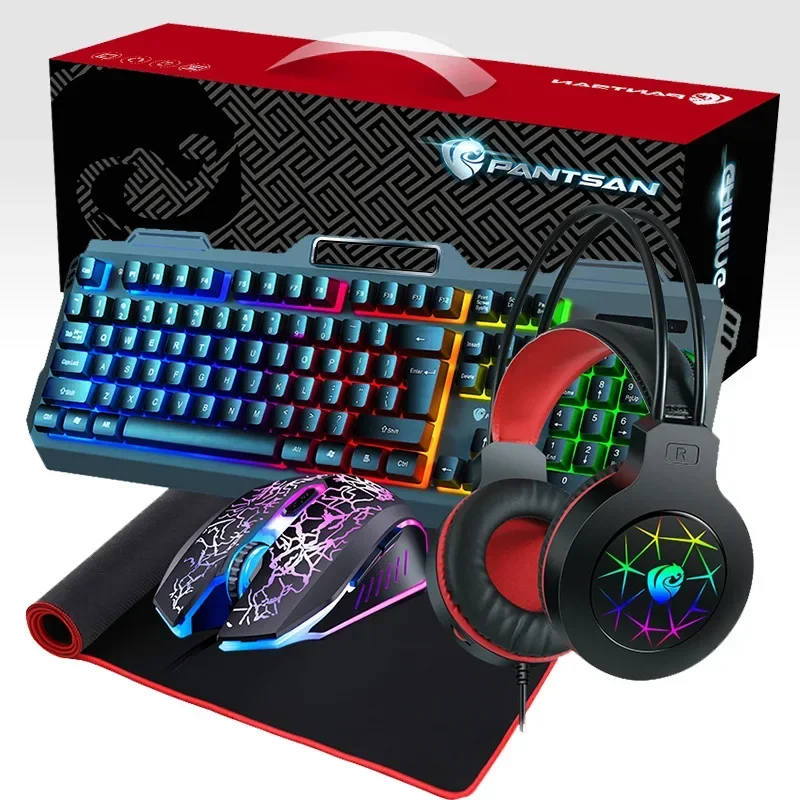 

Gaming Sets Keyboard Mouse Headset Combos Ergonomics Magic Backlit Mouse Headset for PC Gamer Computer Laptop With Mouse Pad